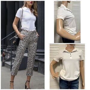 Burberry Women’s Brit White Short Sleeve Polo Shirt Top